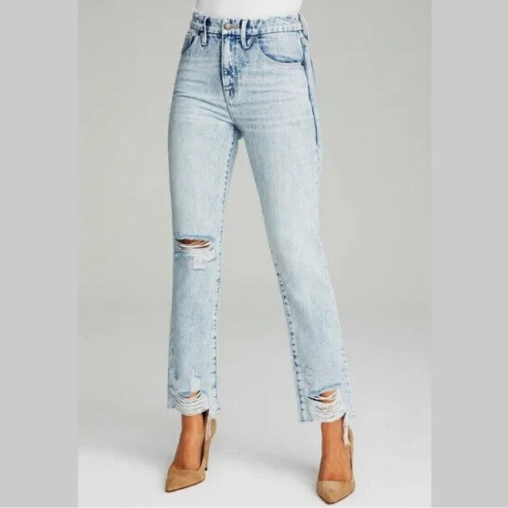 Good American Good Classic Distressed Women Jeans